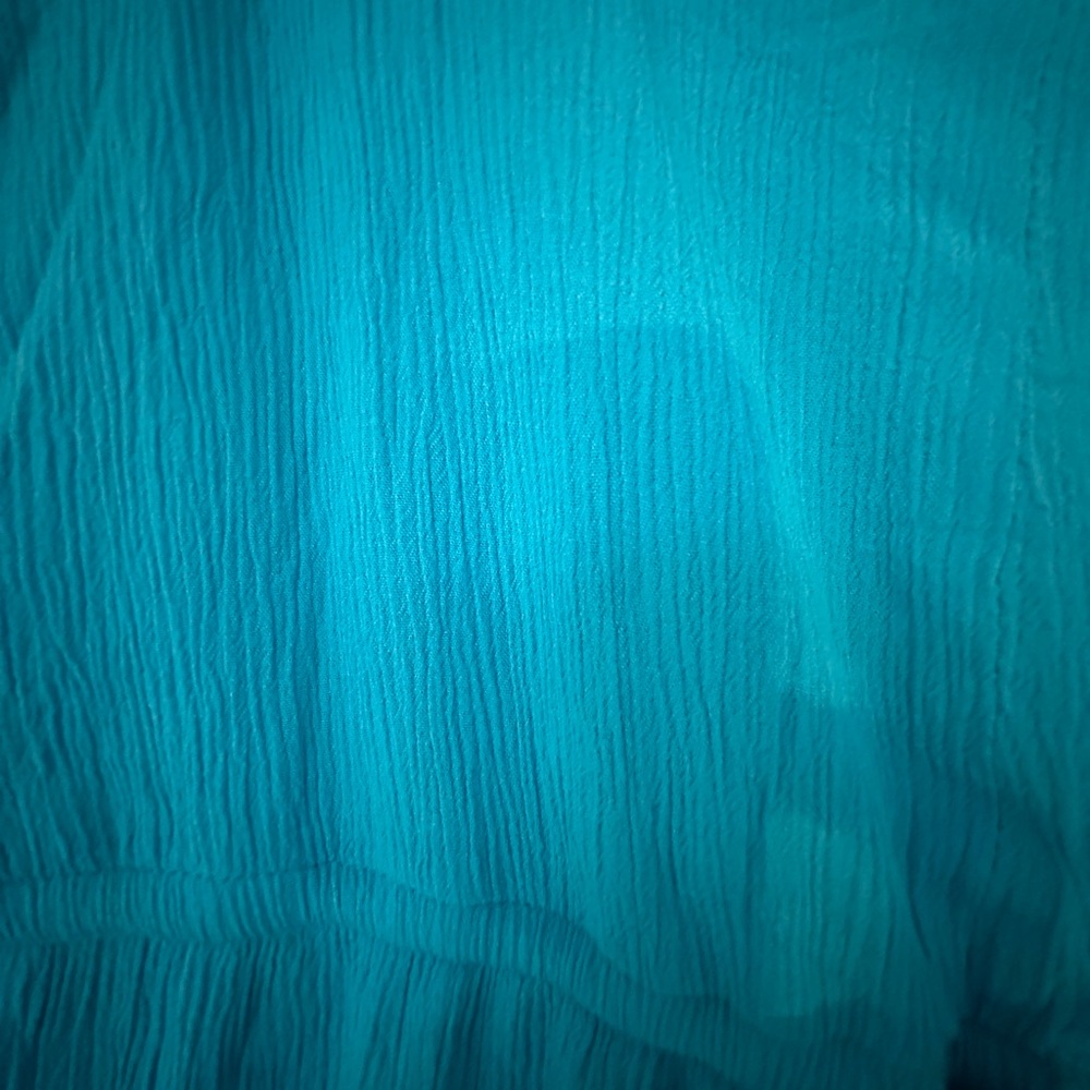 Turquoise Tiered Hem Maxi Dress Small - Picture 3 of 6